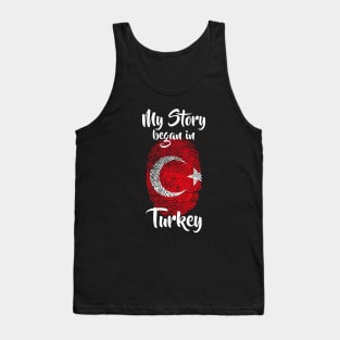Turkey Flag Fingerprint My Story DNA Turkish Tank Top